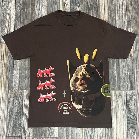 🔥🔥 Travis Scott Cactus Jack Never Backward Tour Tee Wrap Around Graphics Sz M - Picture 1 of 8